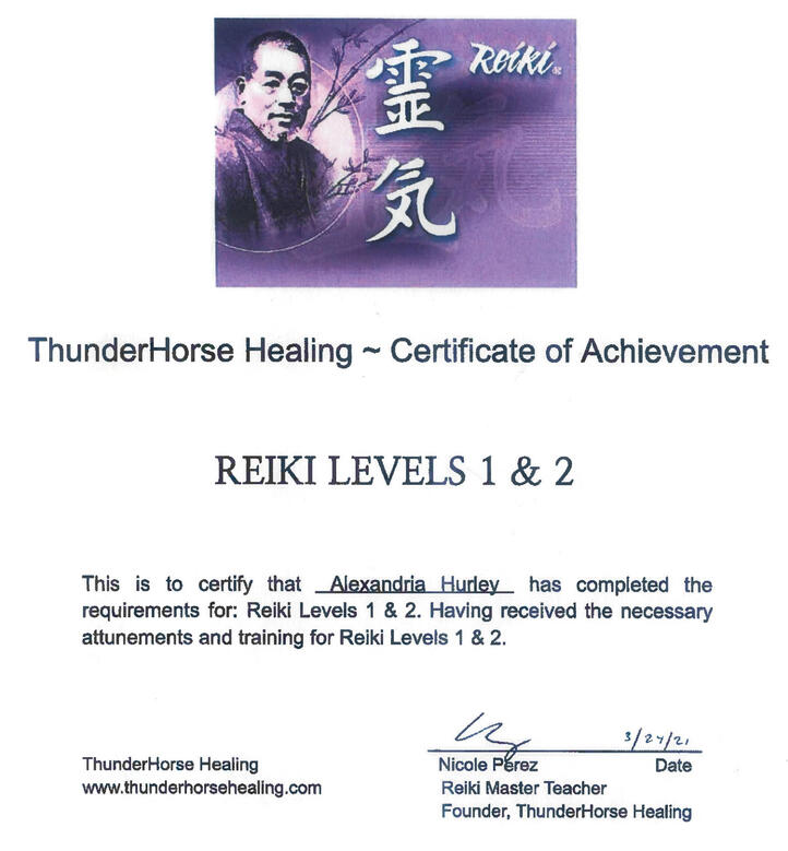 Reiki Level 1 and 2